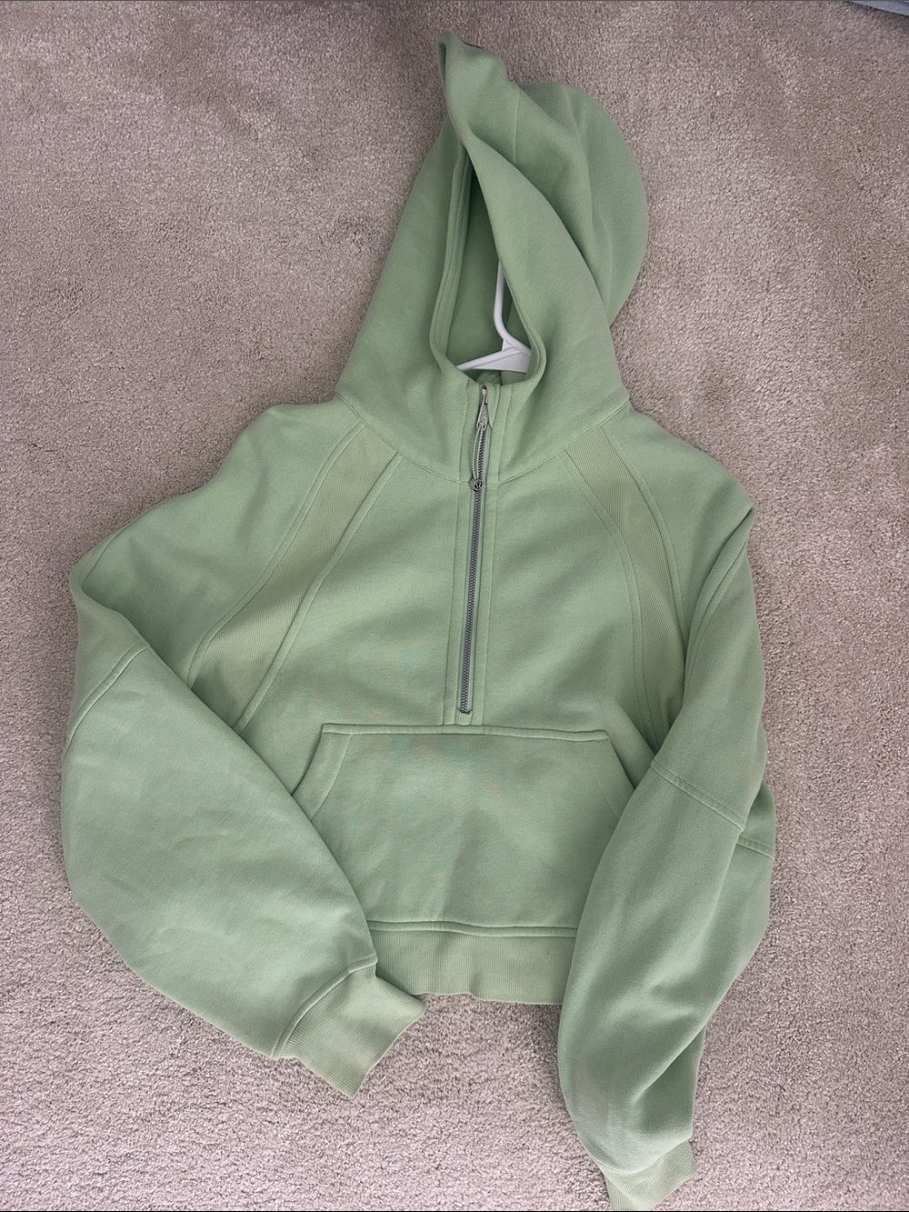 lululemon athletica Sage Green Half-Zip Hooded Sweater